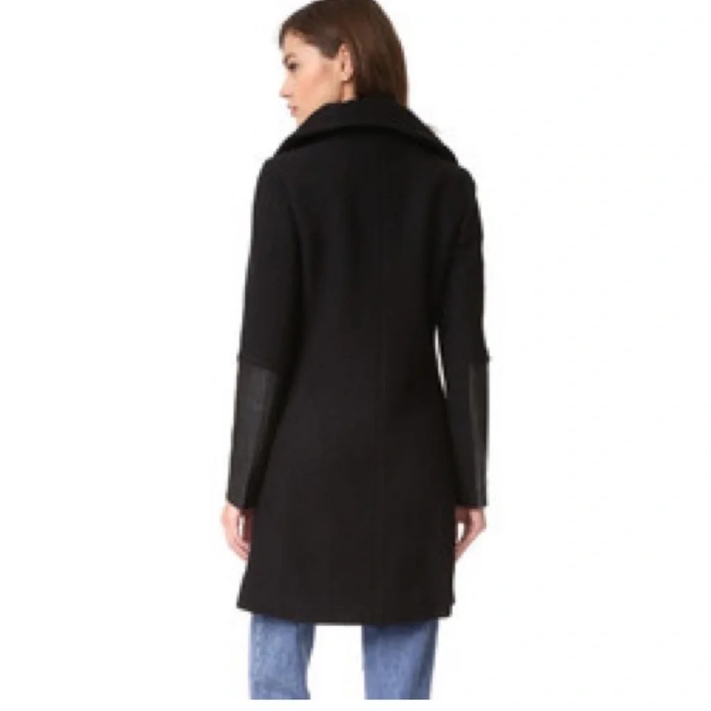 • Club Monaco • Women’s Wayland Wool & Leather Coat Black XS